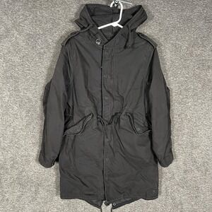 TNA‎ Coat Womens Medium Black Britannia Parka Military Removable Liner Hooded